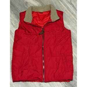 Carters Puffer Vest Sherpa‎ Collar Full Zip Sleeveless Jacket Red Size 10